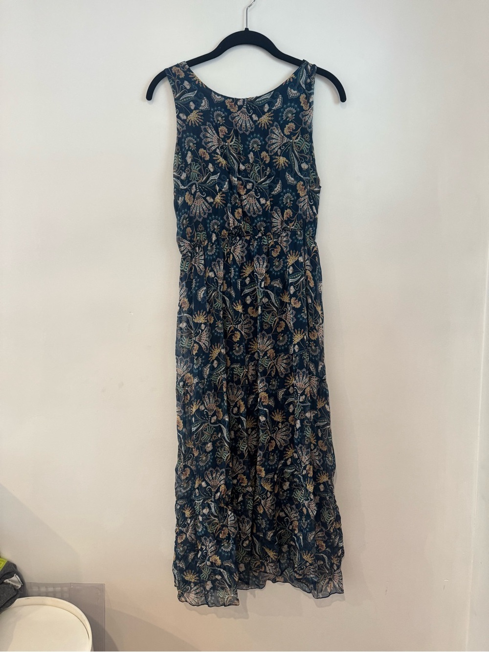 Sleeveless Floral Maxi Dress in Deep Teal